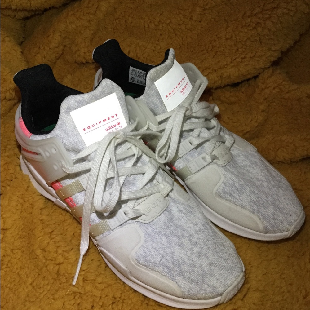 White with neon pink Equipment adidas